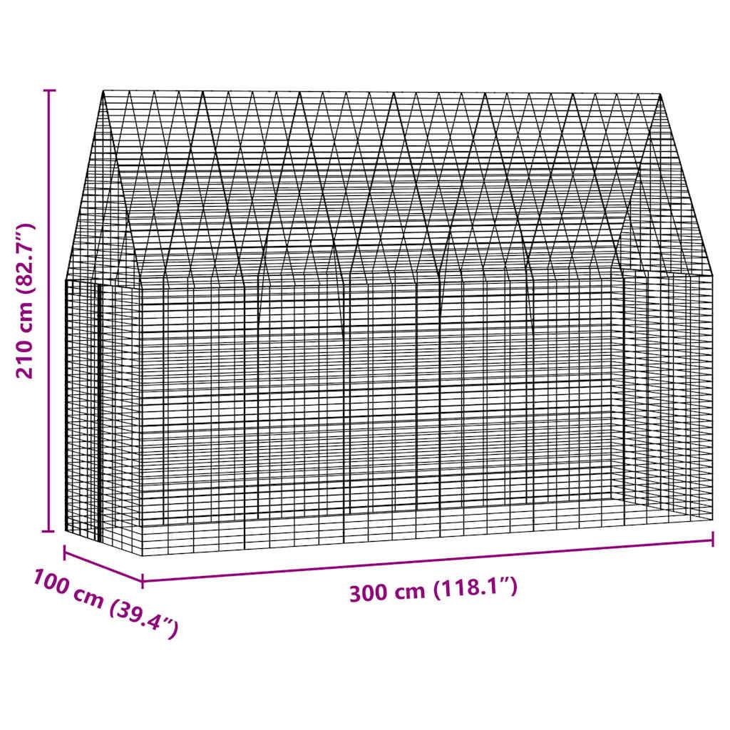 Vidaxl - Cage pour lapins Argenté 300 x 100 x 210 cm Acier galvanisé vidaXL 42019242 - Image 3