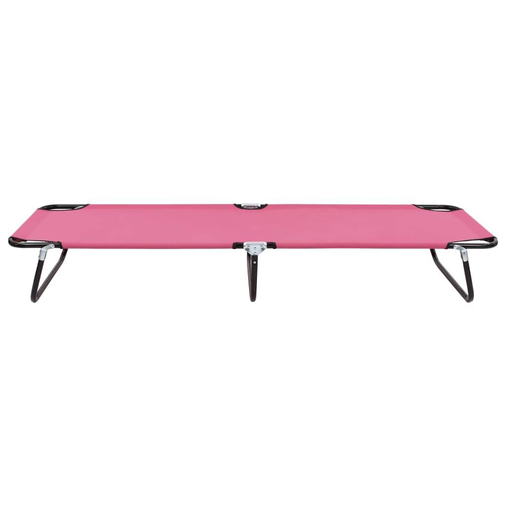 Helloshop26 - Transat chaise longue bain de soleil lit de jardin terrasse meuble d'extérieur pliable acier rose - Image 2