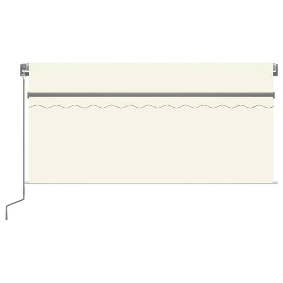Auvent de Terrasse Manuel avec Éclairage LED et Store Vertical Toile Polyester Crème 3x2,5m – ComfortXL Outdoor Living - Image 3