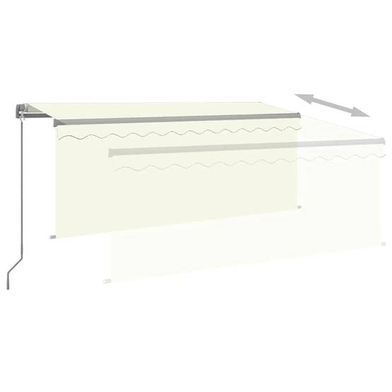 Auvent de Terrasse Manuel avec Éclairage LED et Store Vertical Toile Polyester Crème 3x2,5m – ComfortXL Outdoor Living - Image 4