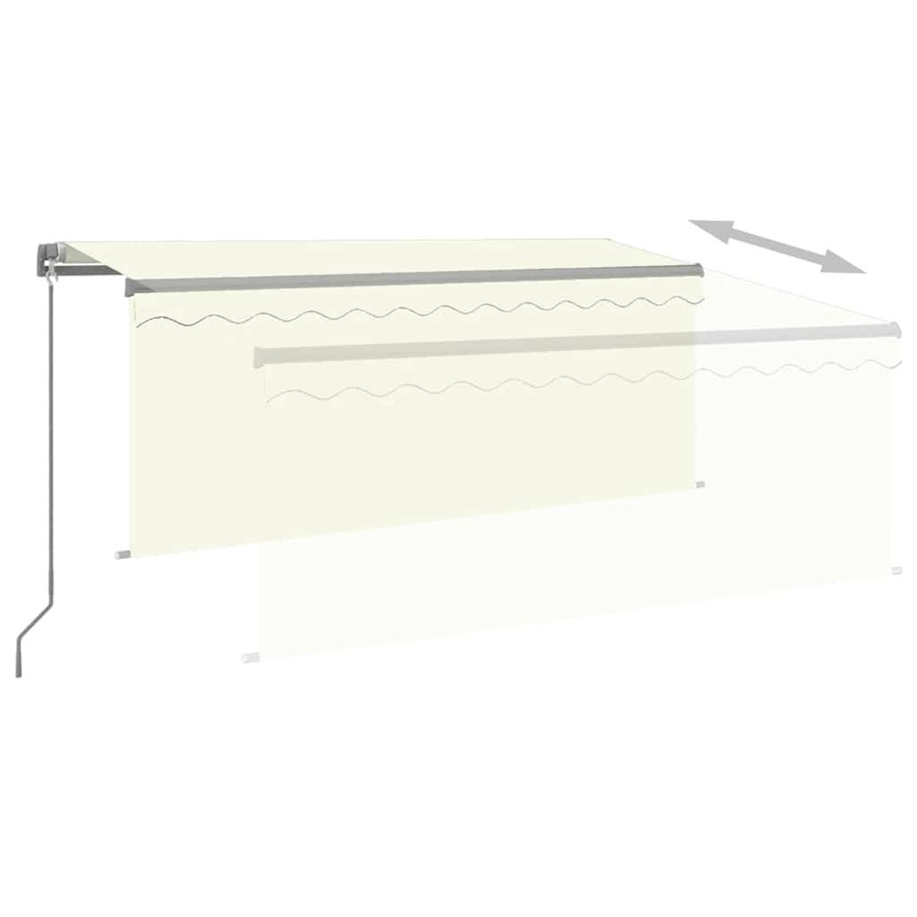 Auvent de Terrasse Manuel avec Éclairage LED et Store Vertical Toile Polyester Crème 3x2,5m – ComfortXL Outdoor Living - Image 4