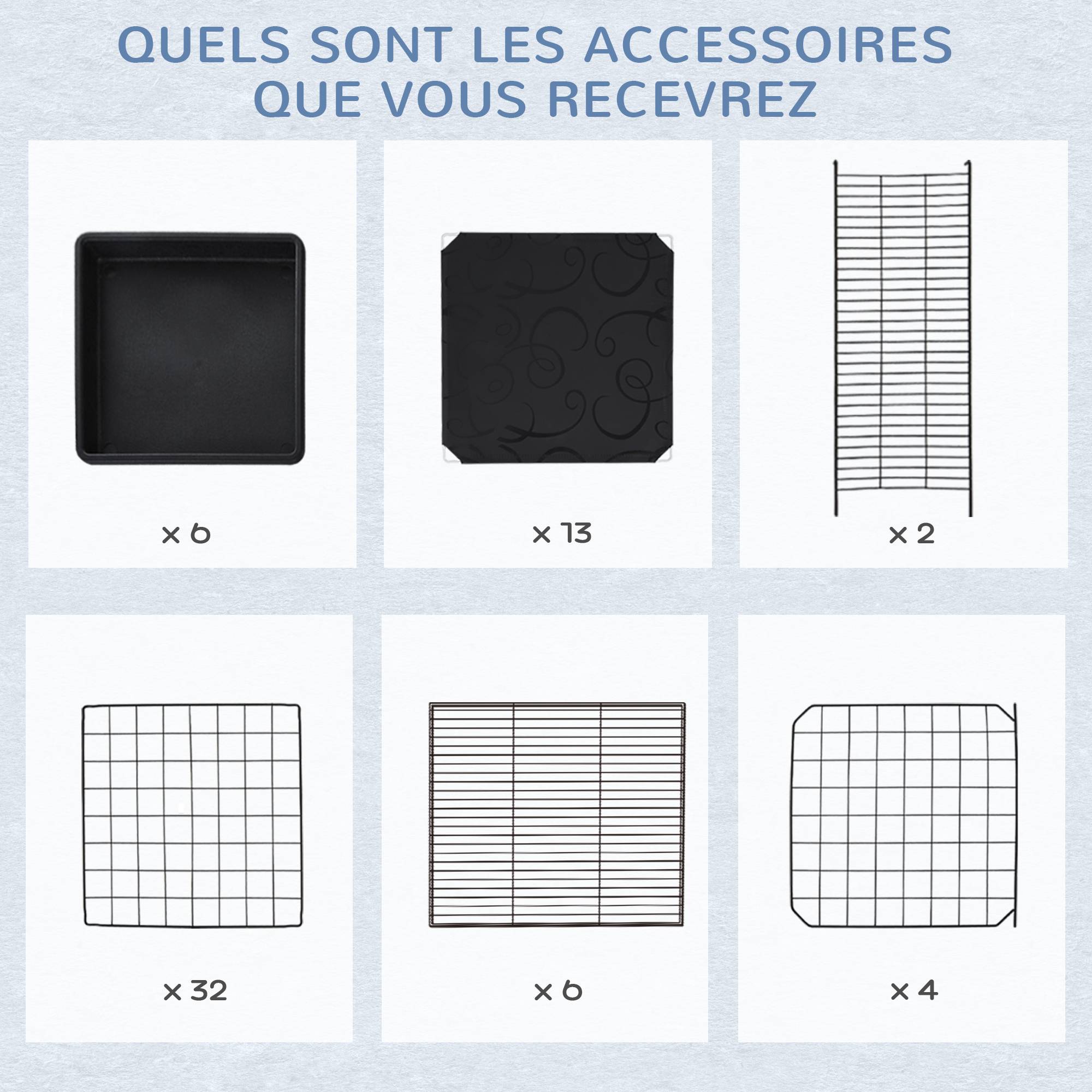Cage enclos pour rongeurs métal noir 111 x 75 x 119 cm - PANGIVO - Image 9