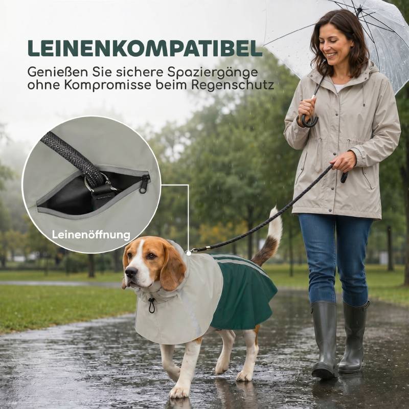 ComfortXL - Manteau imperméable pour chien en similicuir vert 88 x 59 cm réfléchissant réglable - ComfortXL Outdoor Living - Image 7