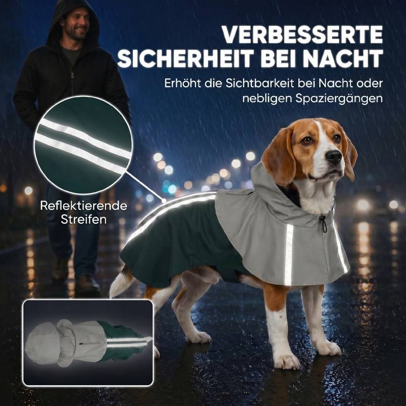 ComfortXL - Manteau imperméable pour chien en similicuir vert 88 x 59 cm réfléchissant réglable - ComfortXL Outdoor Living - Image 5