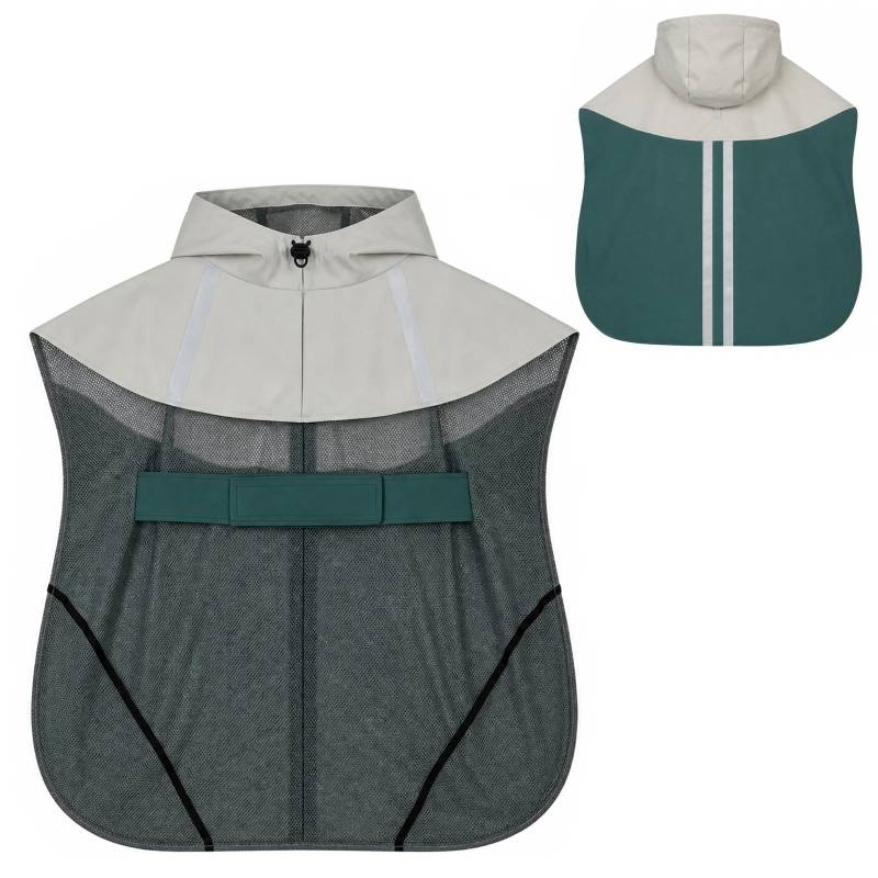 ComfortXL - Manteau imperméable pour chien en similicuir vert 88 x 59 cm réfléchissant réglable - ComfortXL Outdoor Living - Image 1