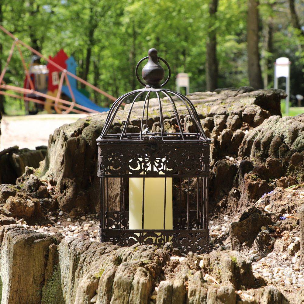 Cage à oiseaux décorative ancienne métal marron 47x24x24cm Chemin de campagne - Image 3