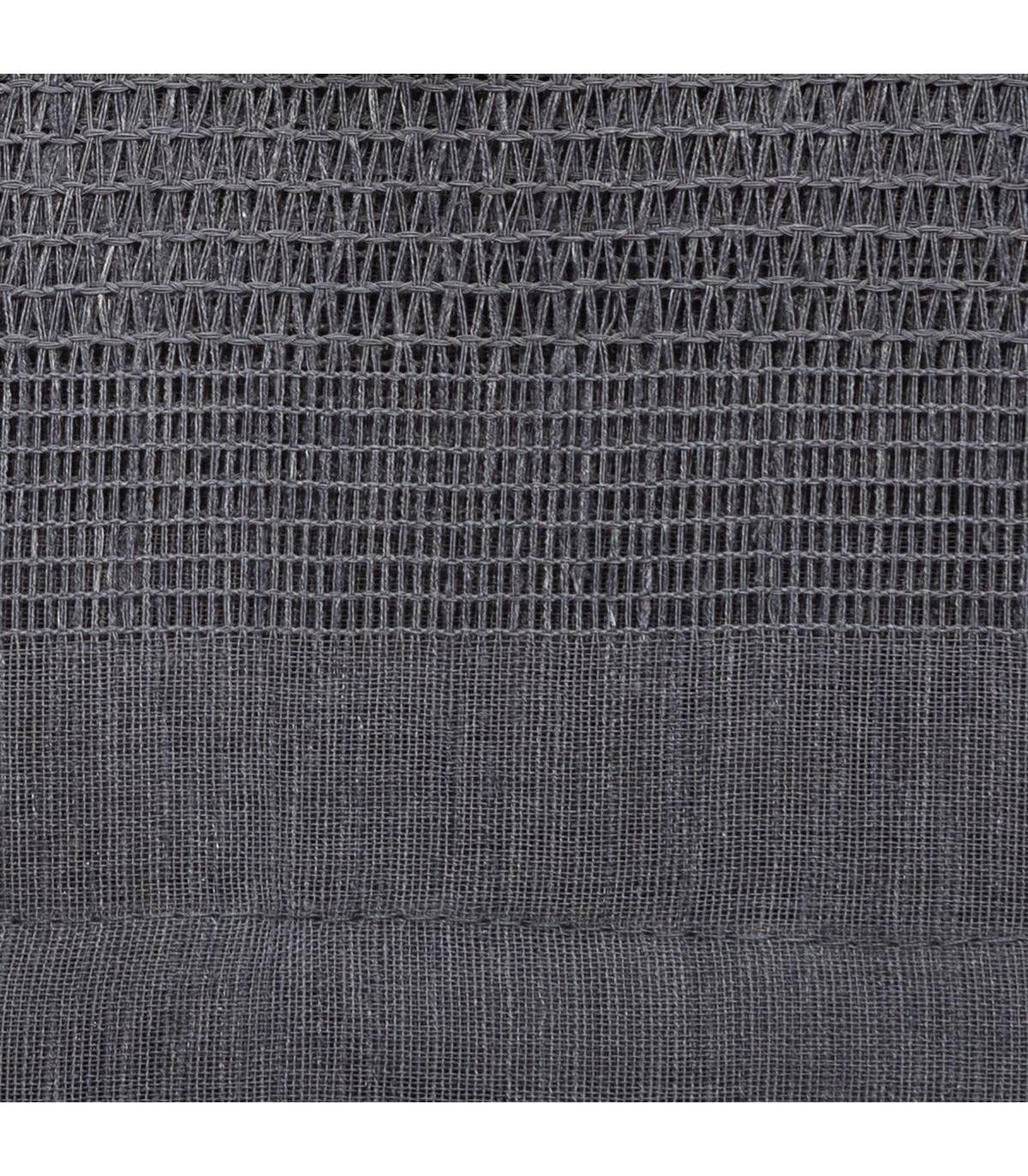 Voilage à œillets Gris effet lin avec motifs ajourés 140 x 240 cm - Image 2
