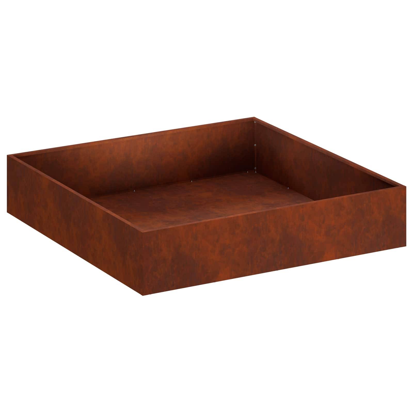 Vidaxl - Cache-pot de jardin Rouillé 80 x 80 x 20 cm Acier patiné vidaXL 8005020 - Image 2