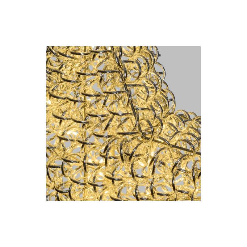 Lotti - Étoile lumineuse 3D Ø80 cm 200 LED blanc chaud fixe Aluminium tressé Argenté 31V Lotti - Image 3