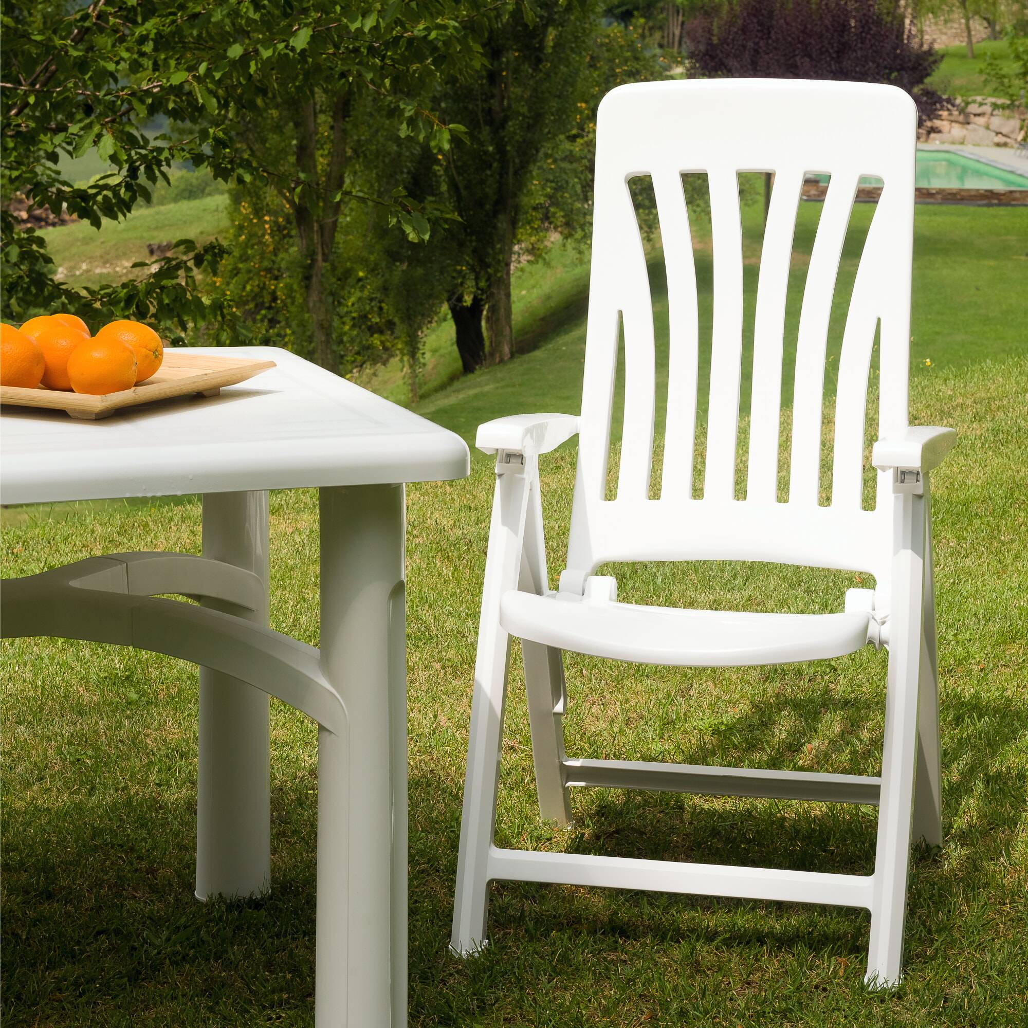 Set 2 sillas con brazos multiposiciones exterior blanco BLANES garbar - Image 8