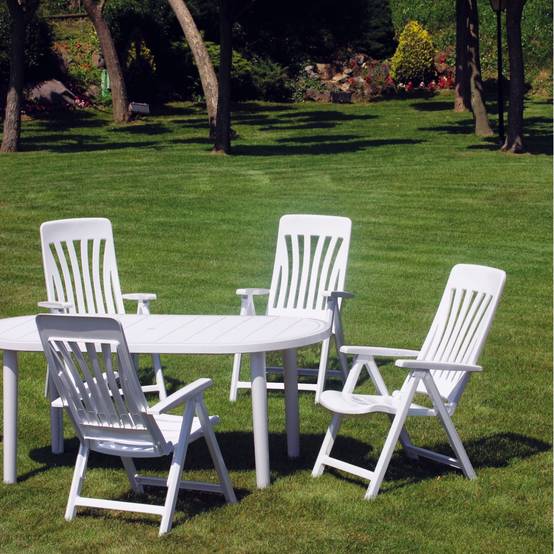 Set 2 sillas con brazos multiposiciones exterior blanco BLANES garbar - Image 6