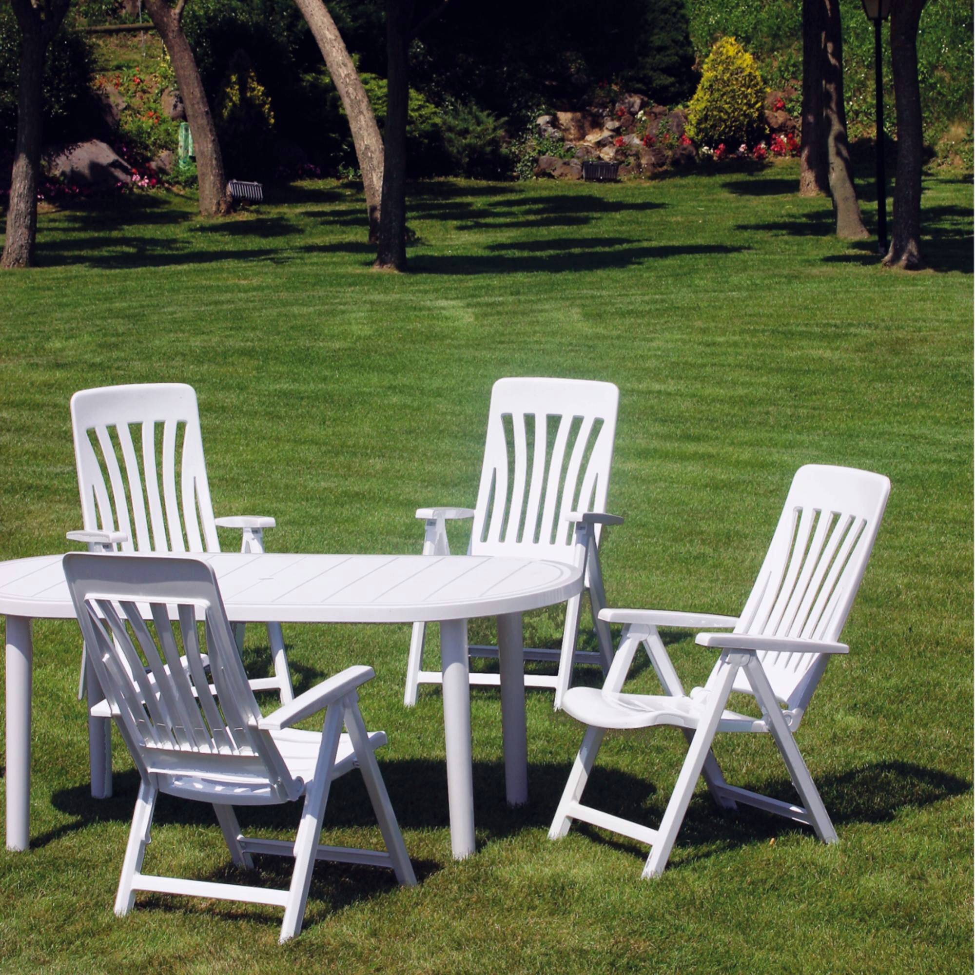 Set 2 sillas con brazos multiposiciones exterior blanco BLANES garbar - Image 6
