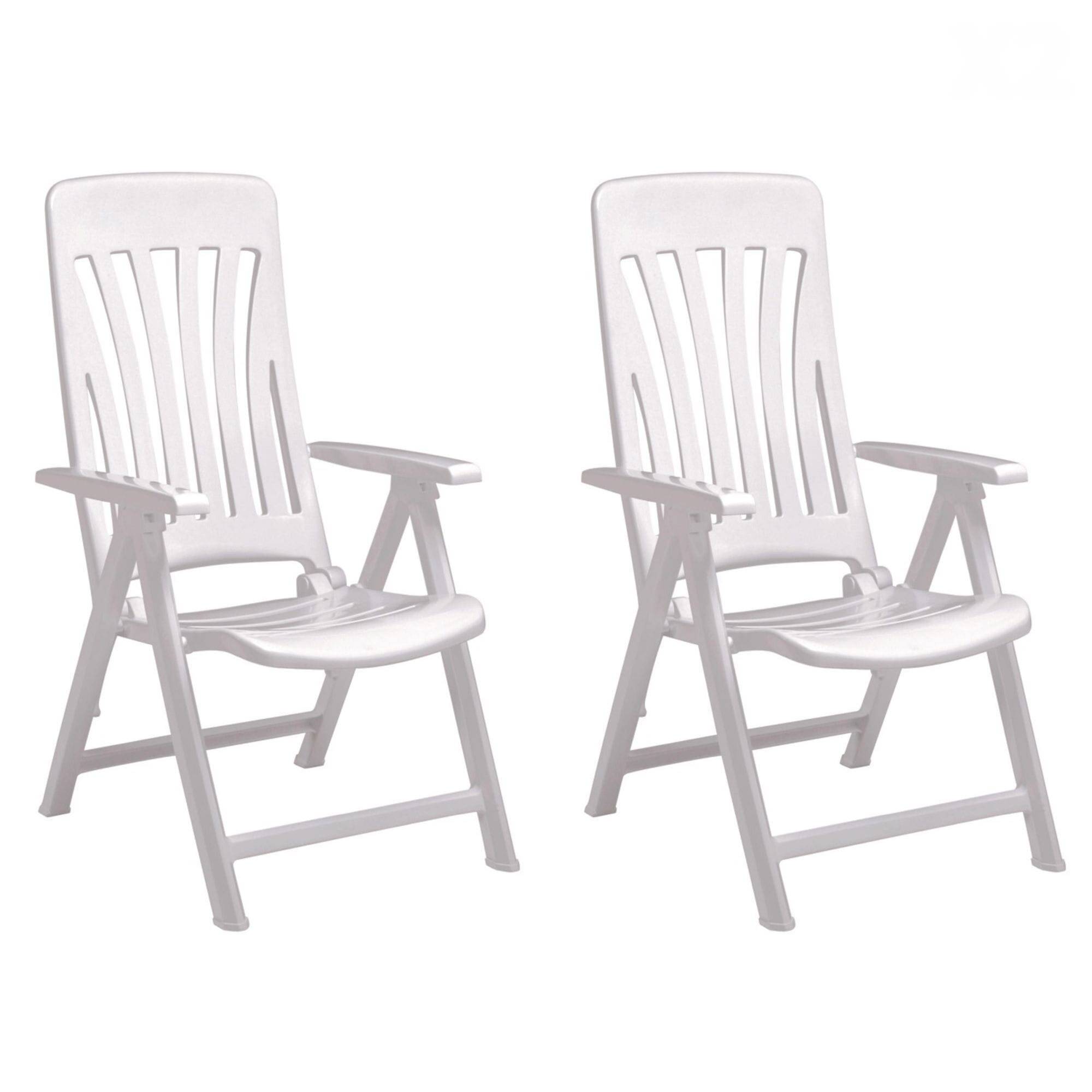 Set 2 sillas con brazos multiposiciones exterior blanco BLANES garbar - Image 1