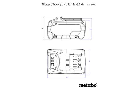 Metabo - Batterie LIHD 18V 8.0Ah METABO - 625369000 - Image 2
