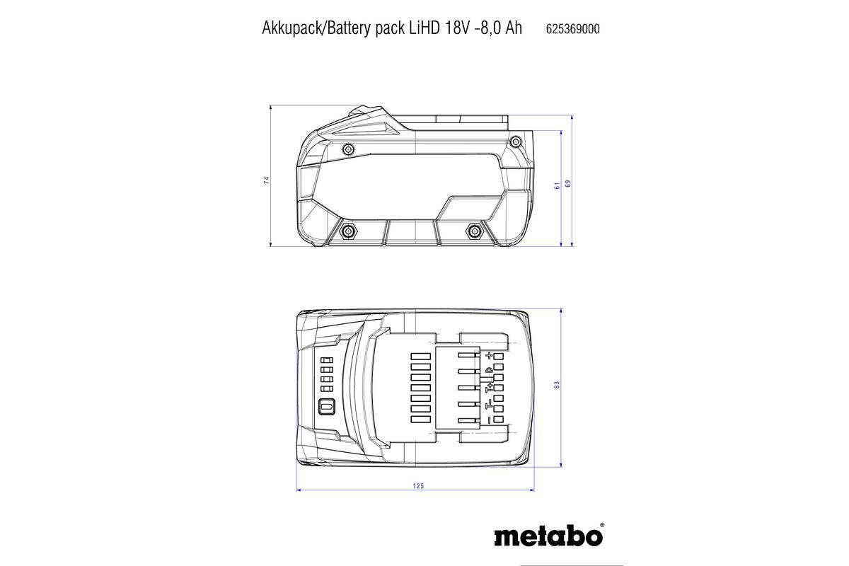 Metabo - Batterie LIHD 18V 8.0Ah METABO - 625369000 - Image 2