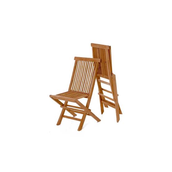 Table de jardin ovale 10 places et 10 chaises en teck huilé LUBOK - Image 8