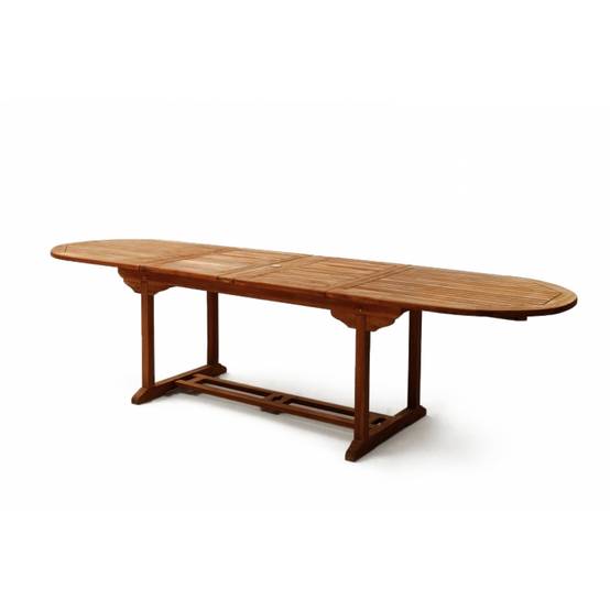Table de jardin ovale 10 places et 10 chaises en teck huilé LUBOK - Image 6