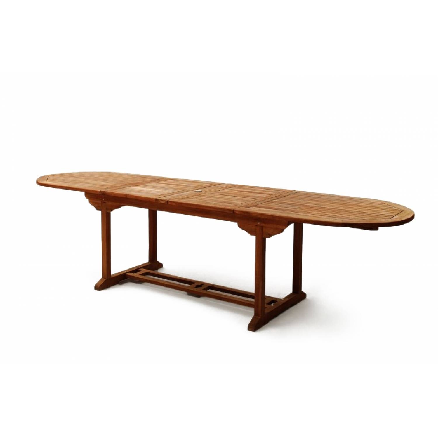 Table de jardin ovale 10 places et 10 chaises en teck huilé LUBOK - Image 6
