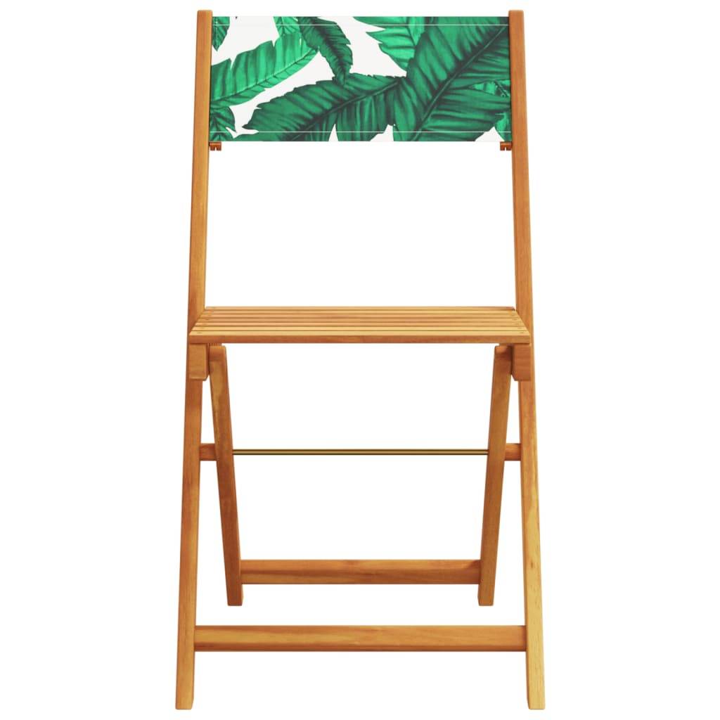 Maison Chic - Lot de 4 Chaise pliante de jardin - Chaises d'extérieur - Chaises de jardin pliables vert tissu et bois massif-JU12477 - Image 4