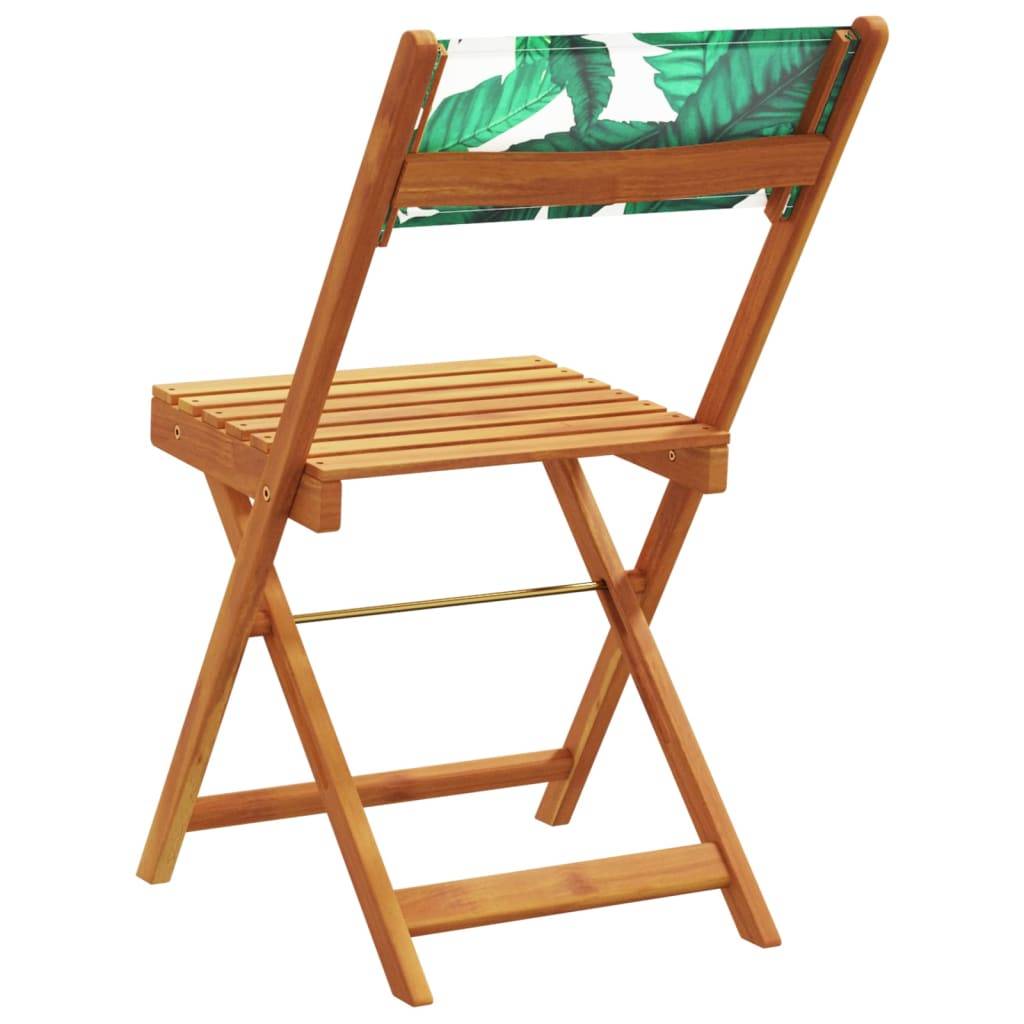 Maison Chic - Lot de 4 Chaise pliante de jardin - Chaises d'extérieur - Chaises de jardin pliables vert tissu et bois massif-JU12477 - Image 6