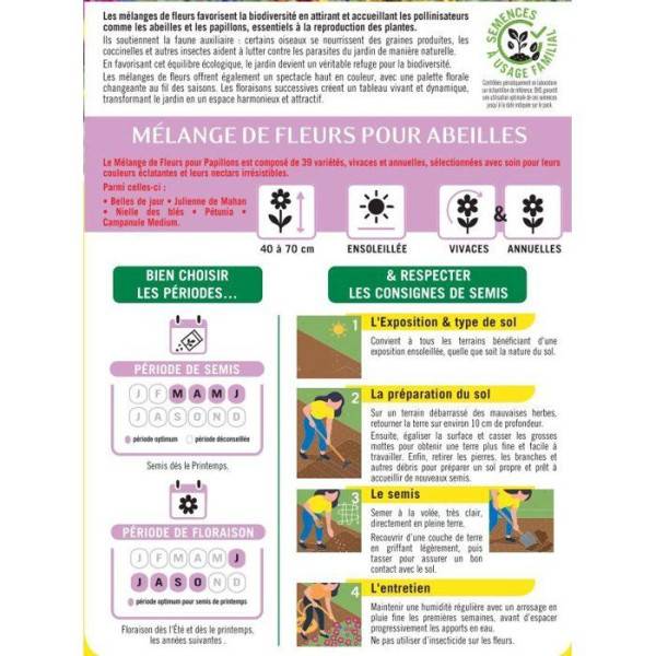 BHS - Mélange de fleurs pour abeilles - BHS - 230 g - 26 variétés de fleurs annuelles - Image 2