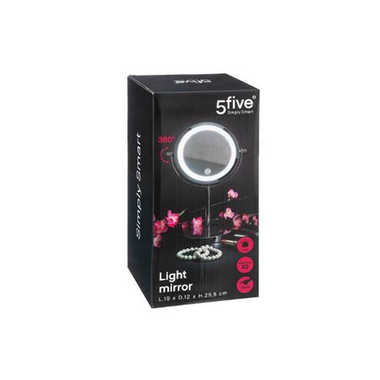 Miroir Pivotant Rond sur Pied "Led" 29cm Argent - Image 2