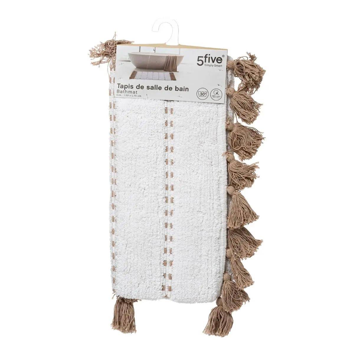 Tapis Salle de Bain "Pompons" 50x75cm Taupe - Image 4