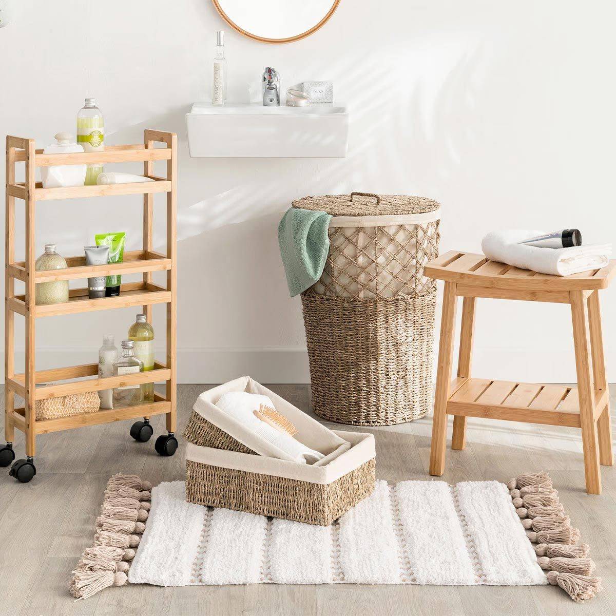 Tapis Salle de Bain "Pompons" 50x75cm Taupe - Image 5