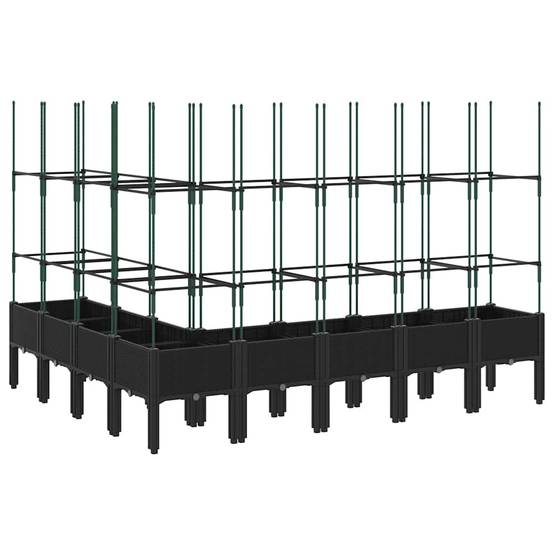 Vidaxl - Jardinière avec treillis noir 200x160x142,5 cm PP vidaXL 367973 - Image 6
