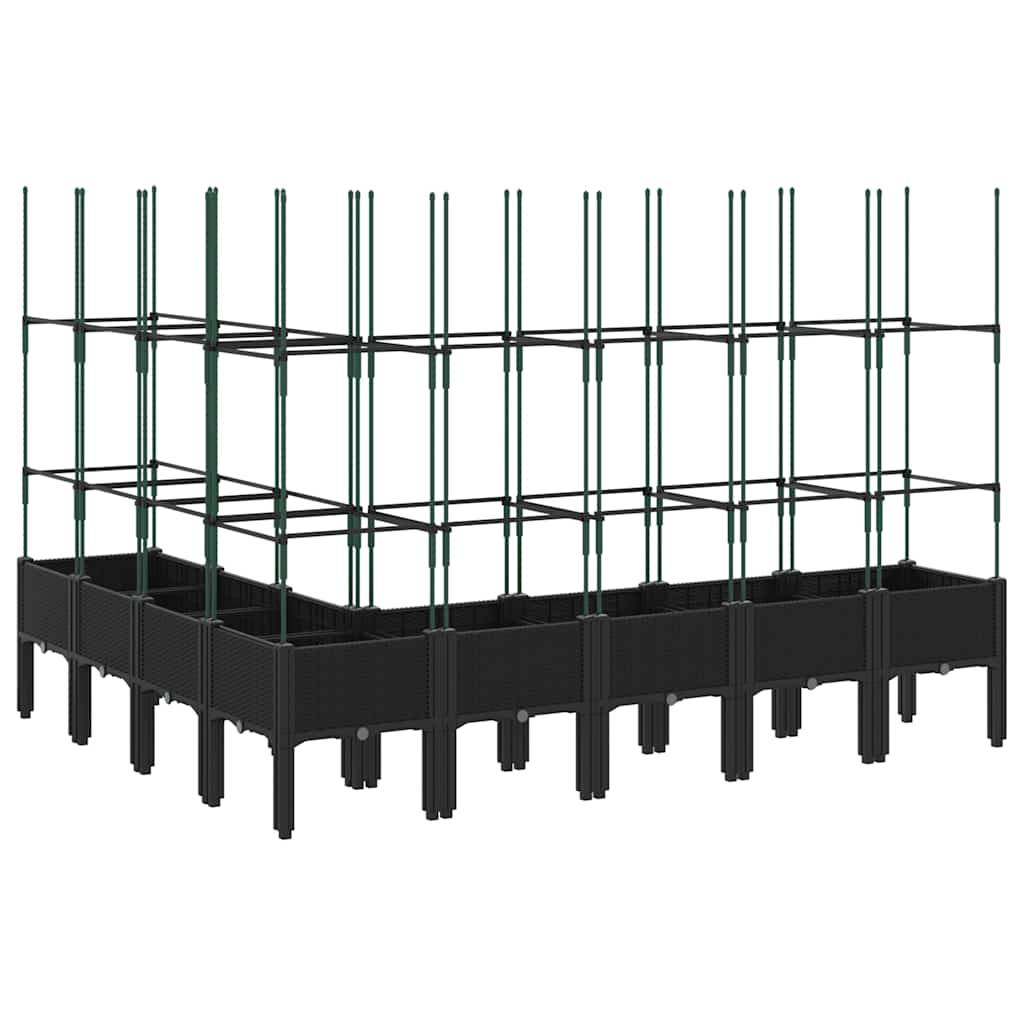 Vidaxl - Jardinière avec treillis noir 200x160x142,5 cm PP vidaXL 367973 - Image 6