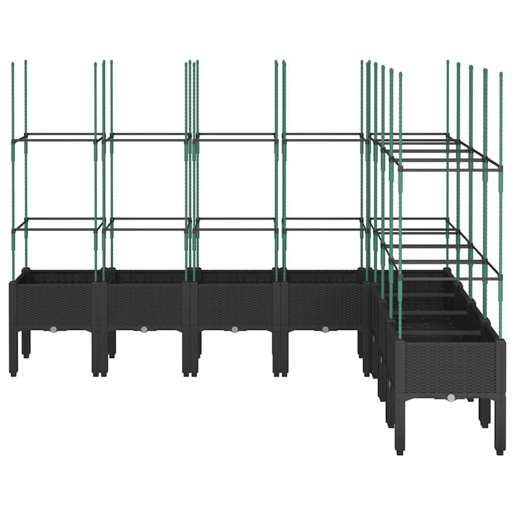 Vidaxl - Jardinière avec treillis noir 200x160x142,5 cm PP vidaXL 367973 - Image 8