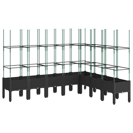 Vidaxl - Jardinière avec treillis noir 200x160x142,5 cm PP vidaXL 367973 - Image 2