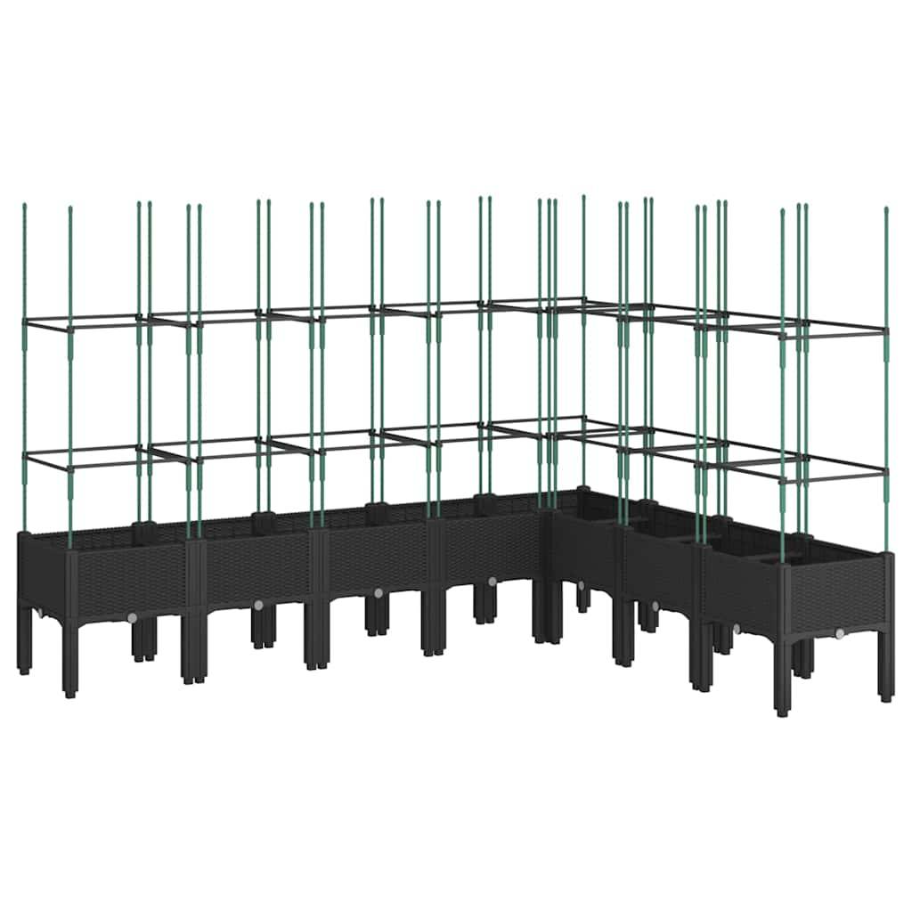 Vidaxl - Jardinière avec treillis noir 200x160x142,5 cm PP vidaXL 367973 - Image 2