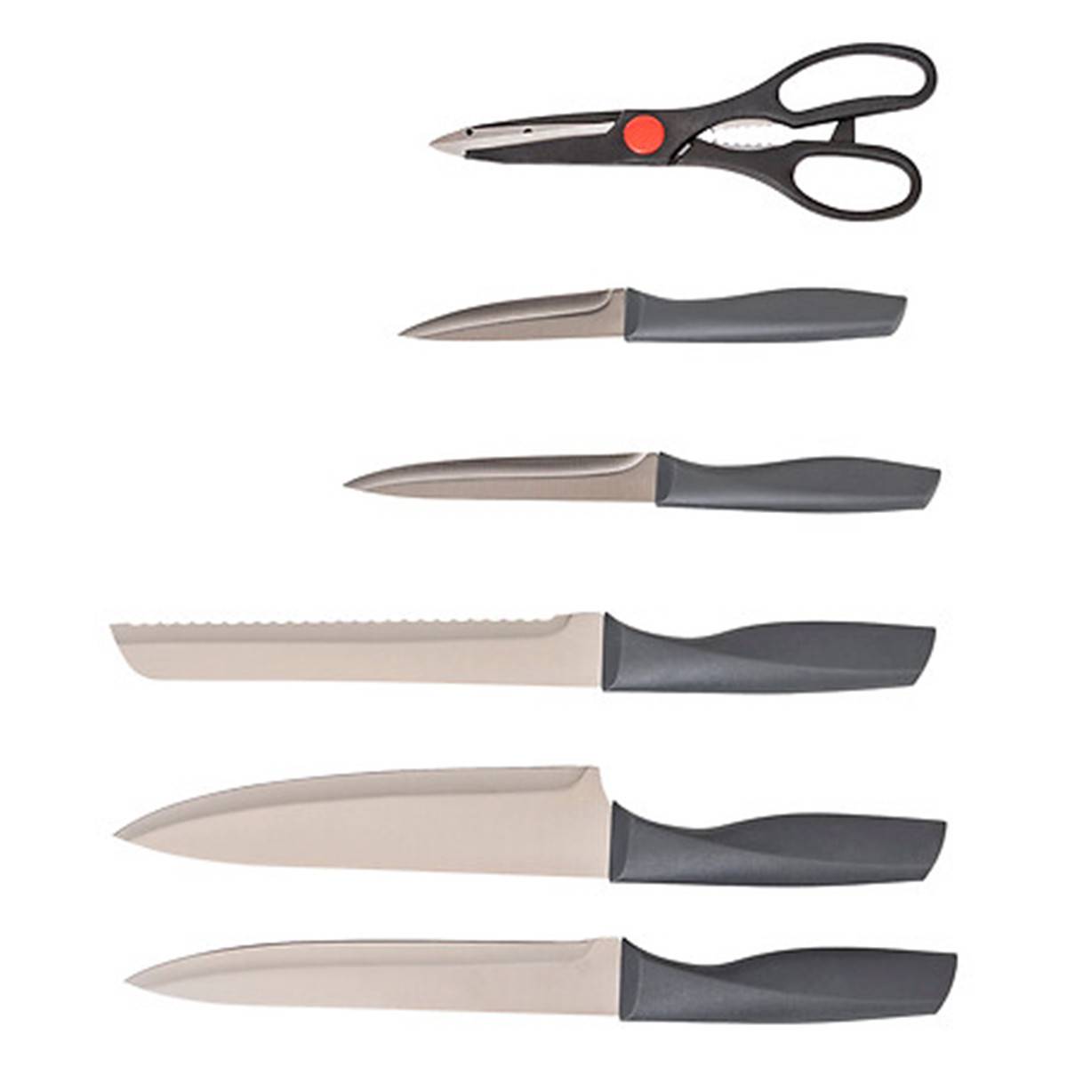 Bloc 5 Couteaux Avec Ciseaux "Néo" 36cm Gris - Image 2