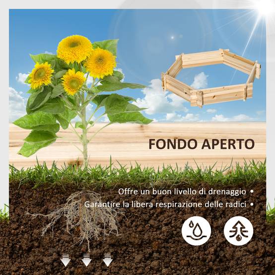 potager sans fond bois structure emboîtable 100x92x16 jardin potager naturel - Image 7