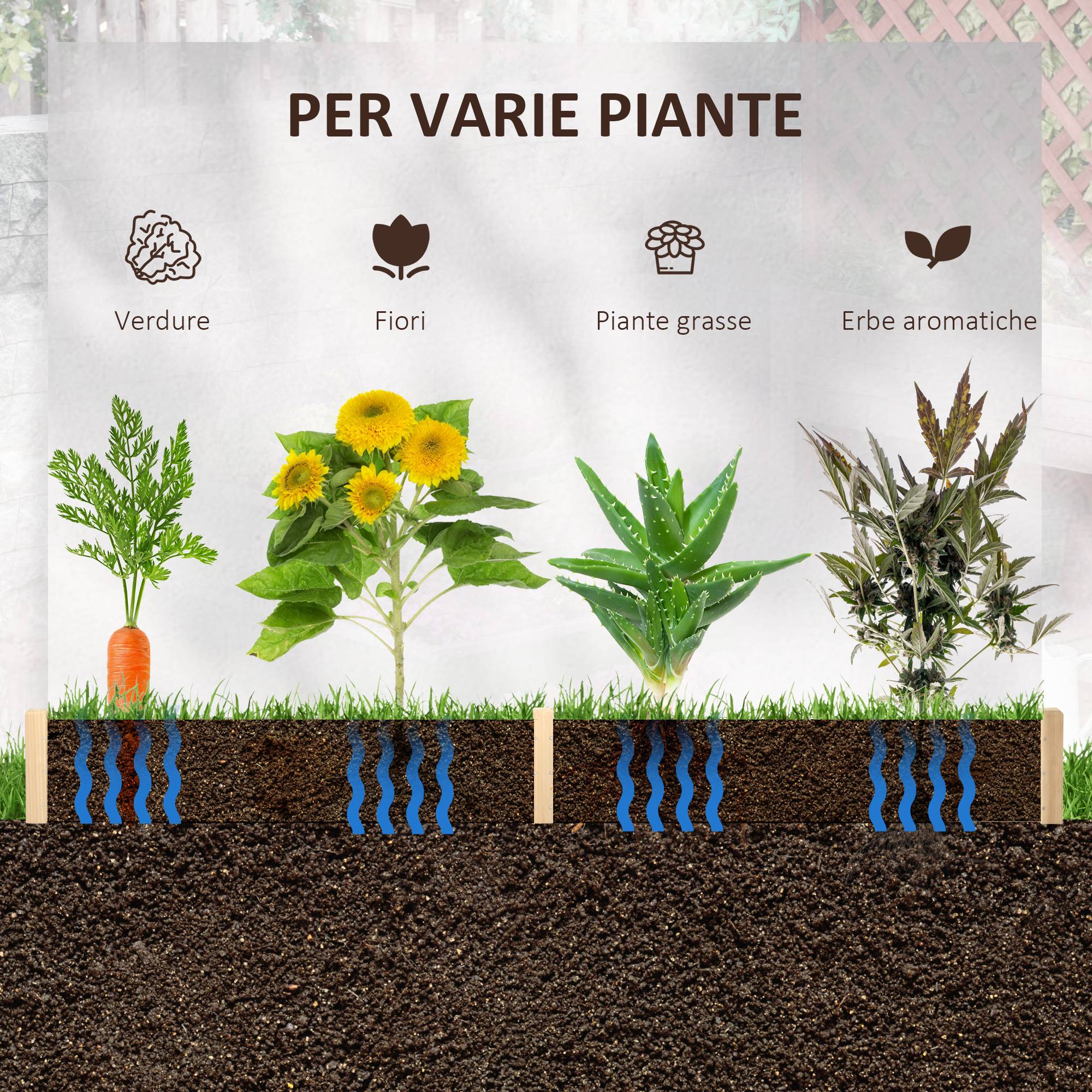 potager sans fond bois structure emboîtable 100x92x16 jardin potager naturel - Image 9