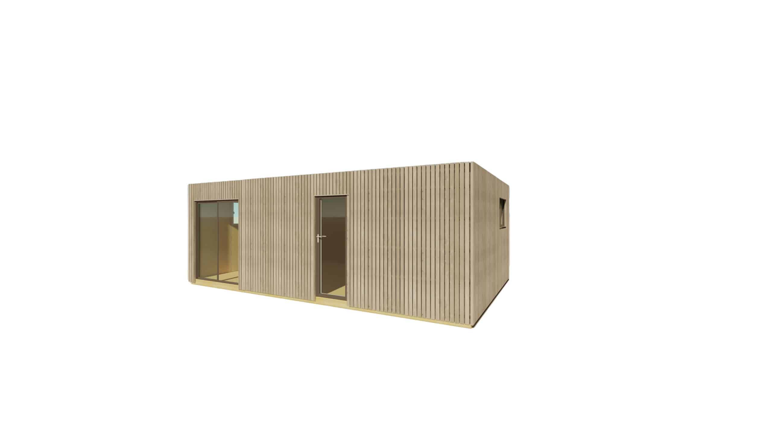 Sans Marque - STUDIO DE JARDIN / 35,8 m2 - 7,75 x 4,62m / Plancher isolé / Bardage Gris / Intérieur OSB / Livraison Gratuite / Studio Français - Image 2