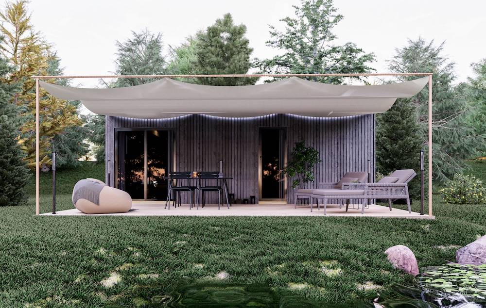 Sans Marque - STUDIO DE JARDIN / 35,8 m2 - 7,75 x 4,62m / Plancher isolé / Bardage Gris / Intérieur OSB / Livraison Gratuite / Studio Français - Image 7