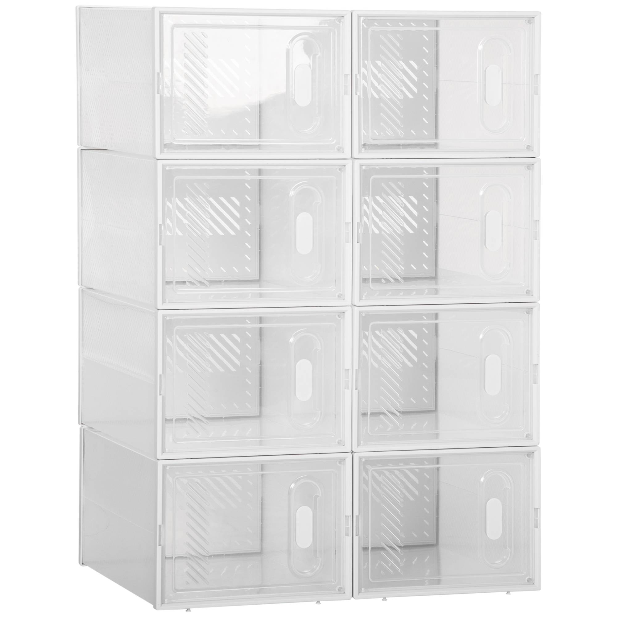 Système d'étagères modulaires à 8 compartiments, étagère enfichable, 25 cm x 35 cm x 19 cm, transparent - Image 1