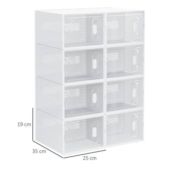 Système d'étagères modulaires à 8 compartiments, étagère enfichable, 25 cm x 35 cm x 19 cm, transparent - Image 5