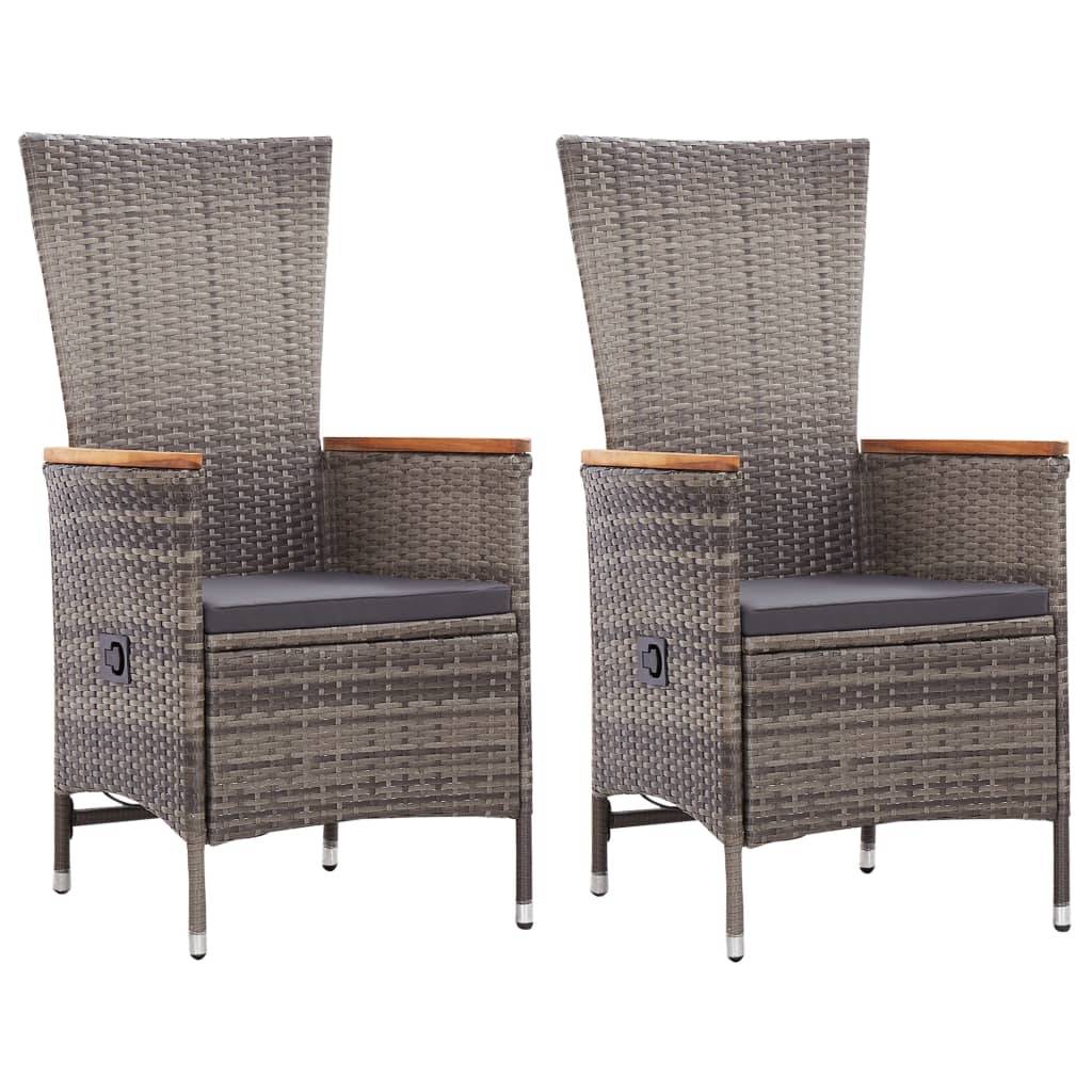ComfortXL - Salon de Jardin 2 Personnes Inclinable Bois et Résine Tressée Gris – ComfortXL Outdoor Living - Image 2