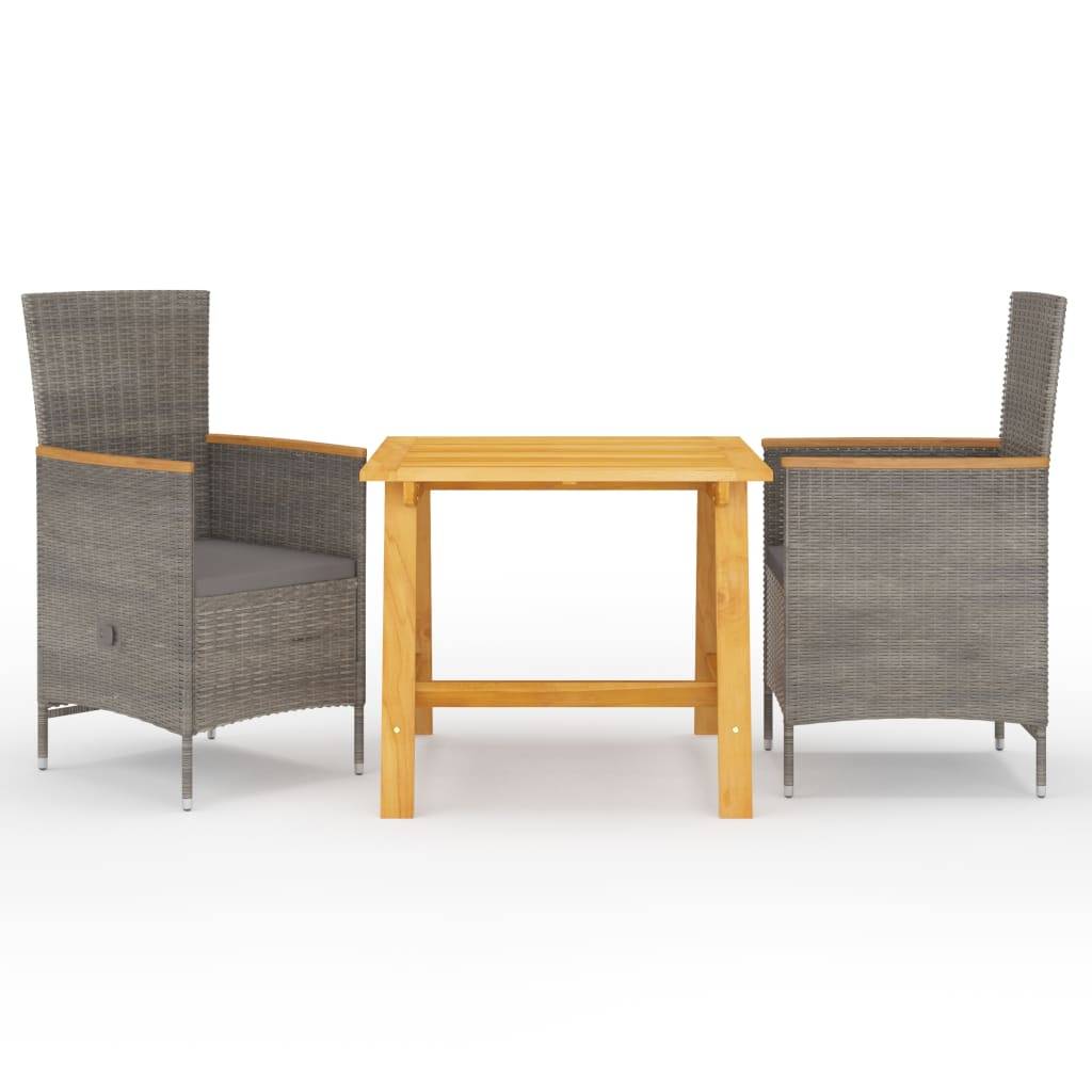 ComfortXL - Salon de Jardin 2 Personnes Inclinable Bois et Résine Tressée Gris – ComfortXL Outdoor Living - Image 1
