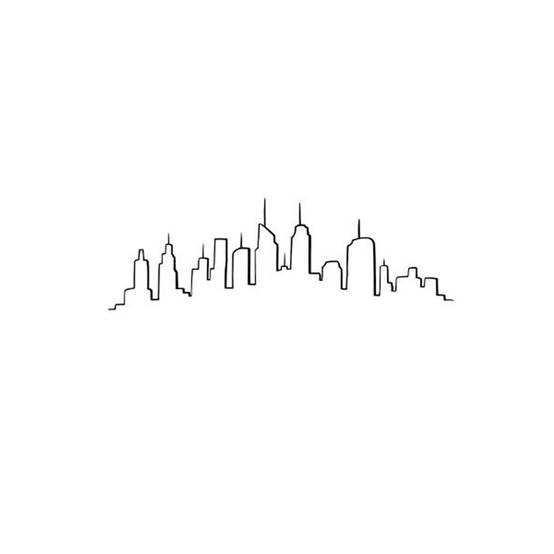 Atmosphera - Sticker Plat Déco "Skyline" 50x70cm Noir - Image 1