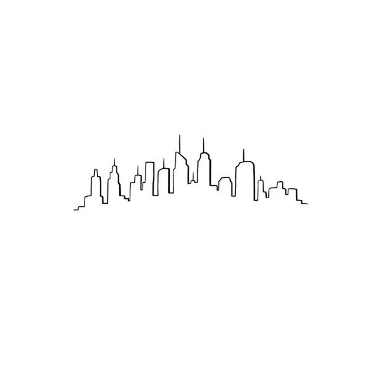 Atmosphera - Sticker Plat Déco "Skyline" 50x70cm Noir - Image 1