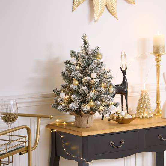 Fééric Lights & Christmas - Sapin de Noël artificiel de table Juti floqué lumineux 50 cm - Atmosphera Créateur d'intérieur - Image 1