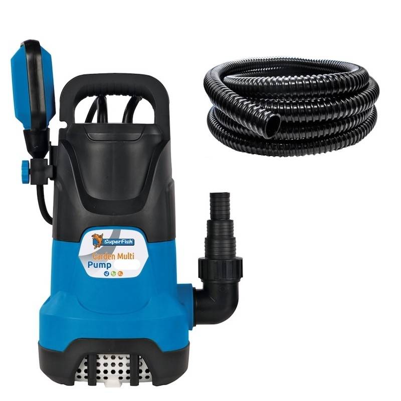 Pompe Eaux Sales ou Vide Caves + 10m tuyau 32 mm 8000 l/h