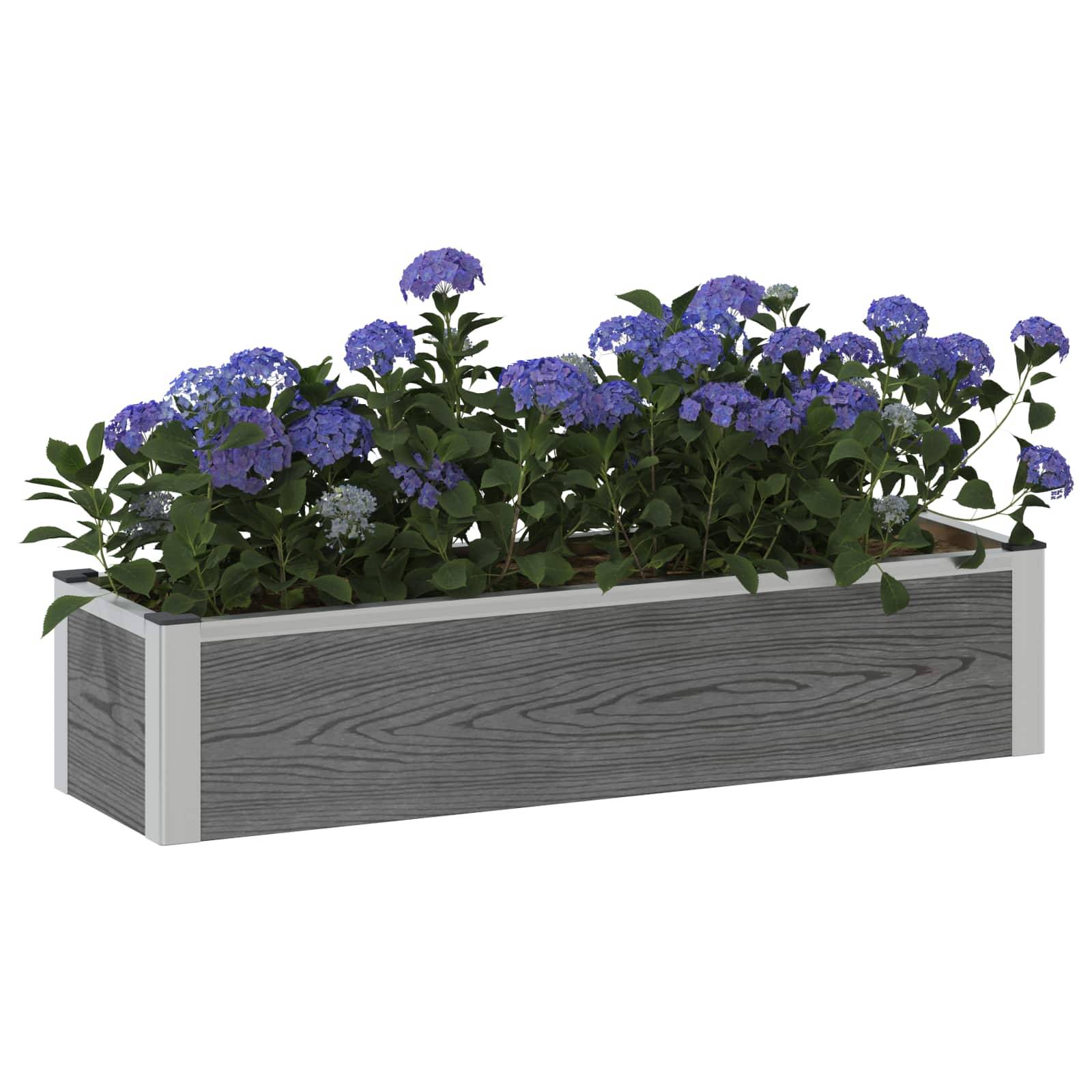 ComfortXL - Bac de Jardin Surélevé WPC Gris pour Extérieur Grille Amovible 100x30cm - ComfortXL Outdoor Living - Image 3