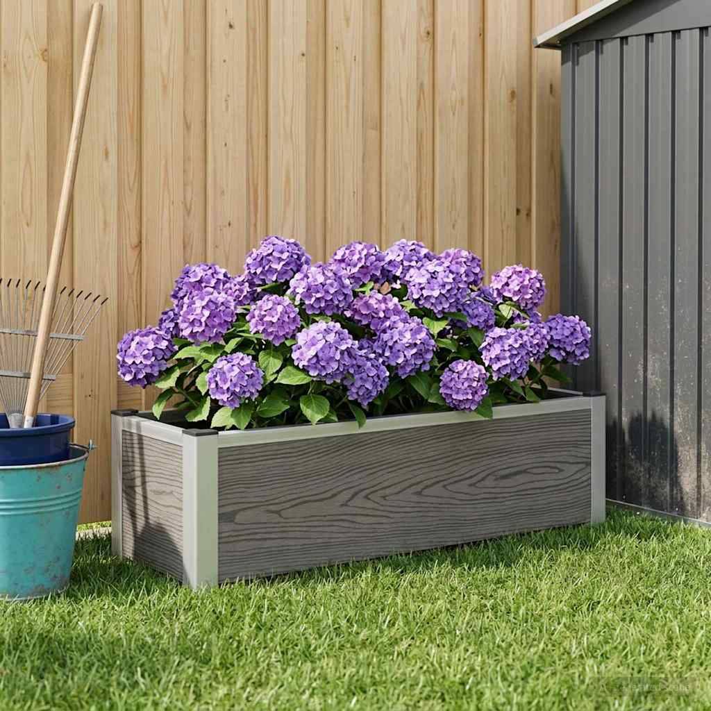 ComfortXL - Bac de Jardin Surélevé WPC Gris pour Extérieur Grille Amovible 100x30cm - ComfortXL Outdoor Living - Image 1