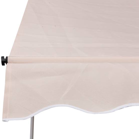 Store banne rétractable manuelle 200 x 150 x 170-280 cm pour balcon et terrasse, hauteur réglable par manivelle, beige - Image 9
