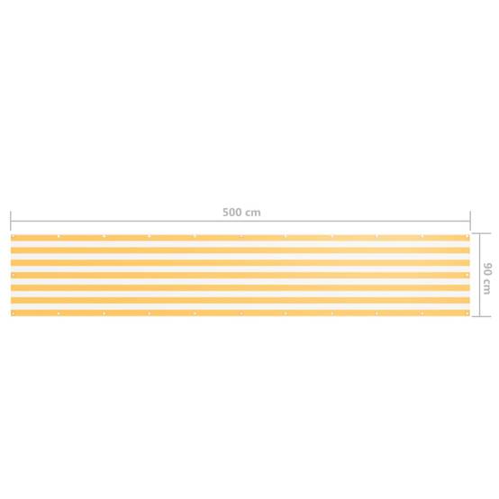 Écran de balcon Tissu Oxford Blanc et Jaune 90 x 500 cm - PANGIVO - Image 5
